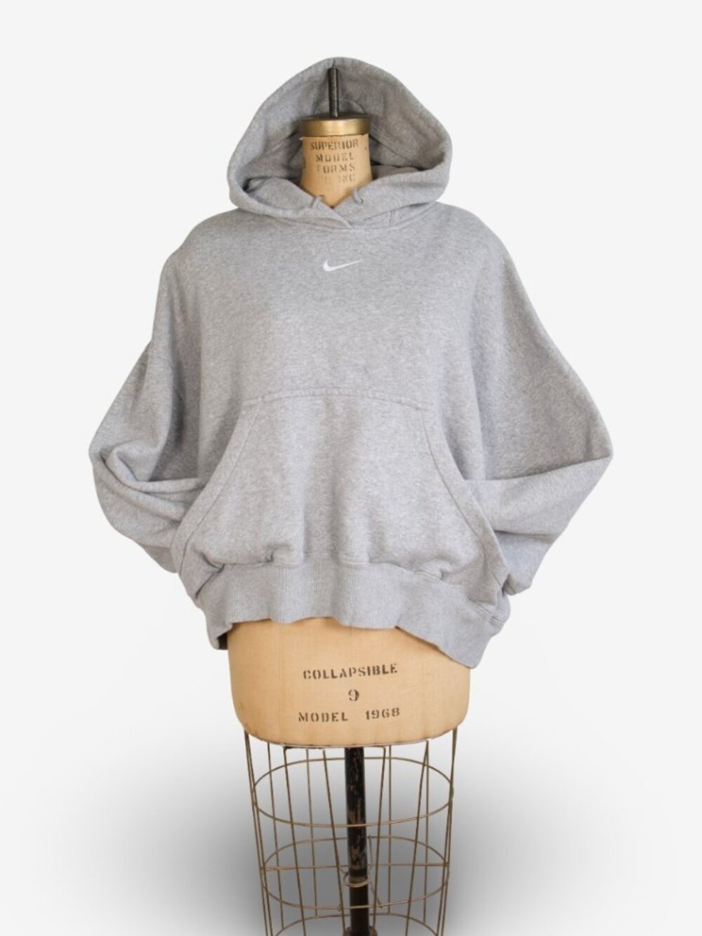 Nike Central Swoosh Oversized Ultra Boxy Fit Grey Hoodie
